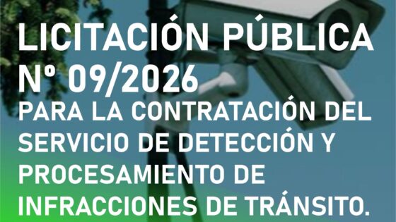 LICITACIÓN PÚBLICA N.º 09/2026 – Contratación Servicio de Detección y Procesamiento de Infracciones de Tránsito
